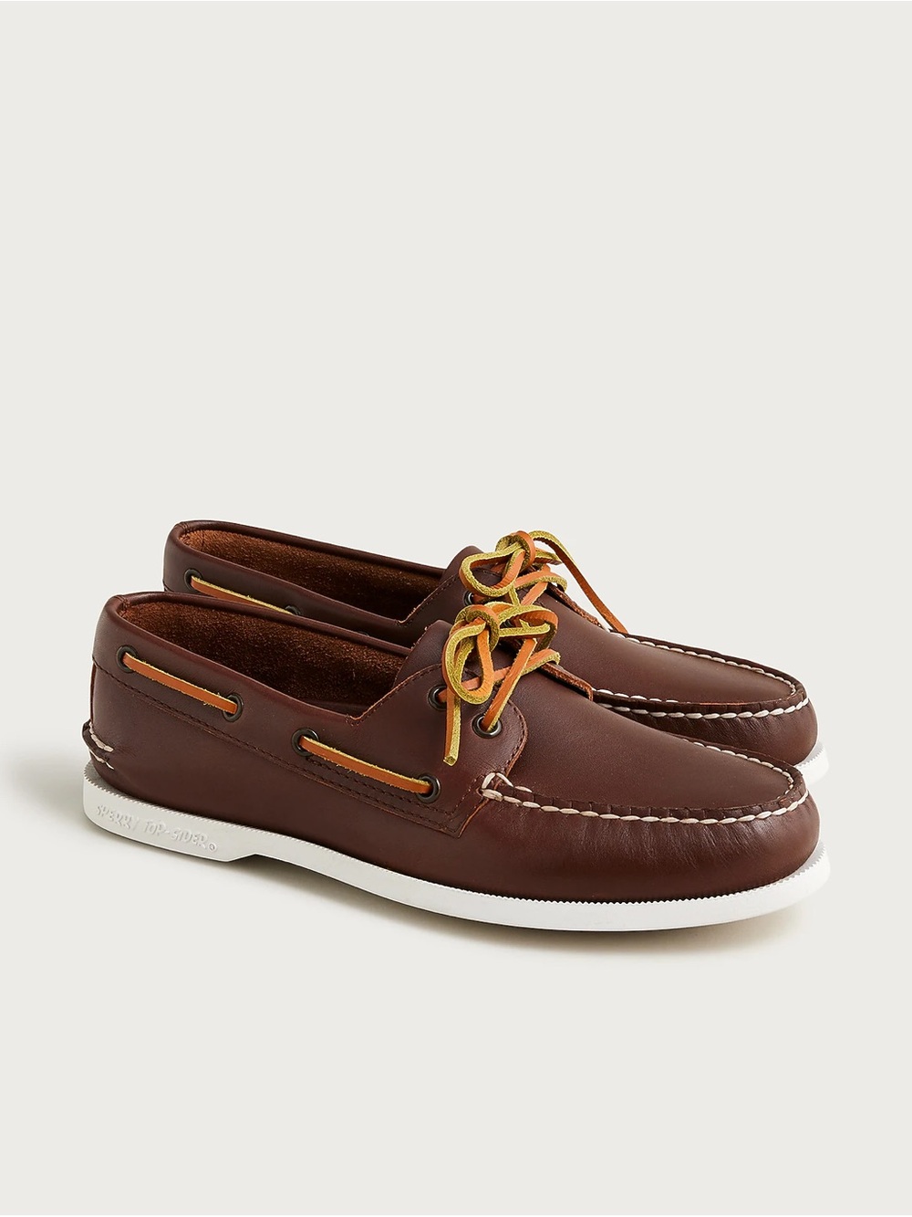 Men's jcrew x sperry brown leather boat shoes